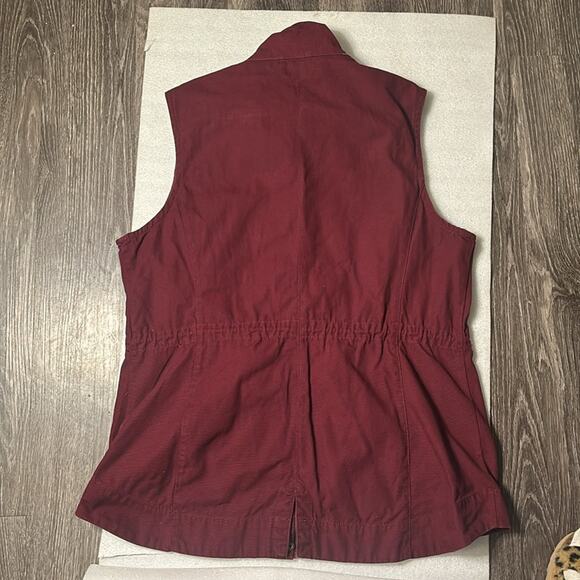 American Rag Cie 1984 Women's Maroon Sleeveless Utility Vest XXL Gorpcore Plus - Picture 4 of 8